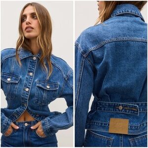 Bayse VIOLET DENIM JACKET DENVER VINTAGE style Blue Denim Jacket